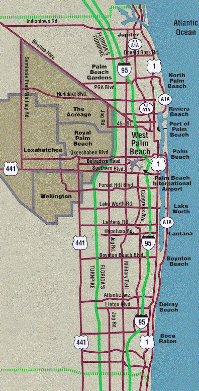 MAP West Palm Beach Map Florida